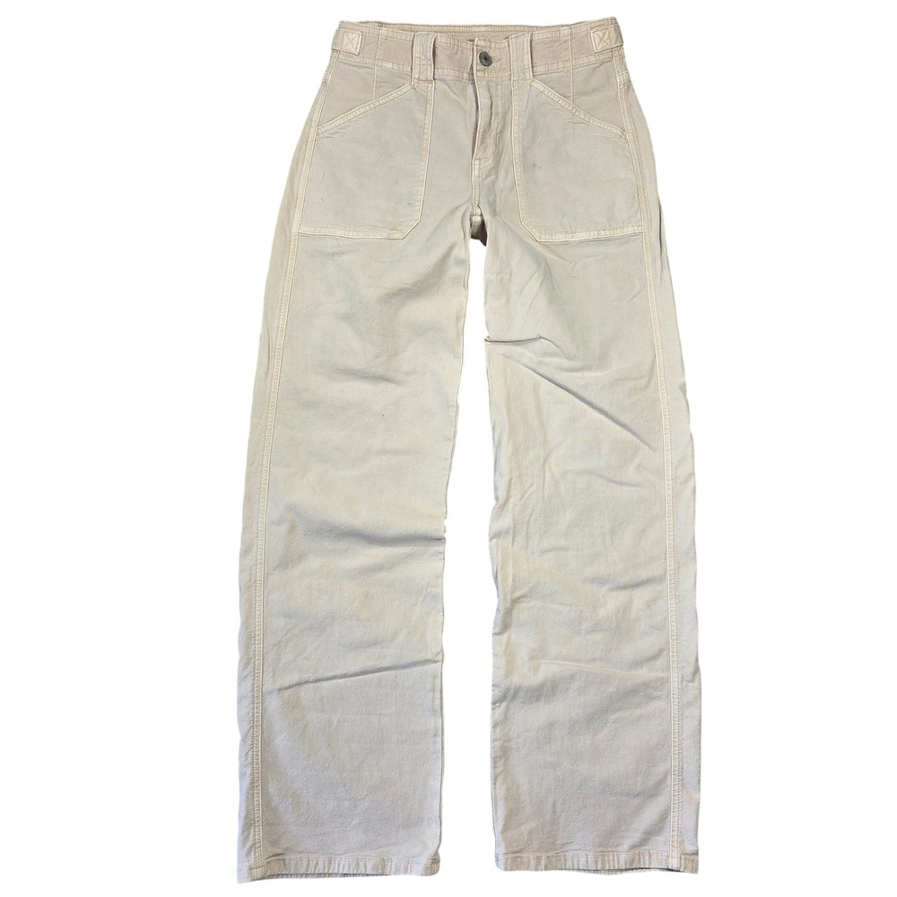 American Eagle Stovepipe Pants Womens 0 Tan Khaki Straight Leg Utility Carpenter